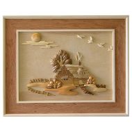 Cottage 3D Handcarved Wooden Picture
