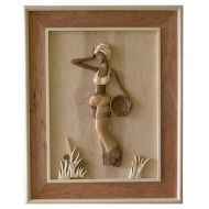 African Lady 3D Handcarved Wooden Picture