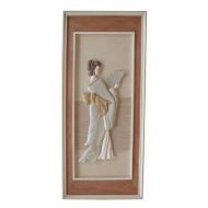 Oriental Lady 3D Handcarved Wooden Picture