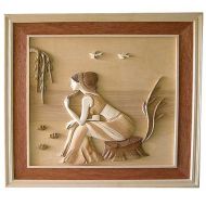 Lady Dreamer 3D Handcarved Wooden Picture
