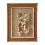 Child Kiss 3D Handcarved Wooden Pictures