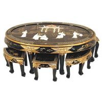 Handmade Black Lacquer with Mother of Pearl Furniture