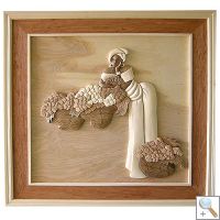 Black Lady 3D Handcarved Wooden Picture