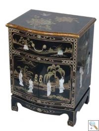 Black Lacquer Mother of Pearl End / Lamp Table