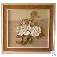 Flower 3D Handcarved Wooden Picture