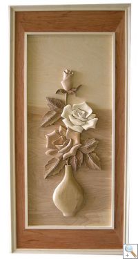 Roses 3D Handcarved Wooden Picture