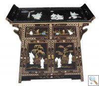 Mother of Pearl Altar Cabinet with Glass Top