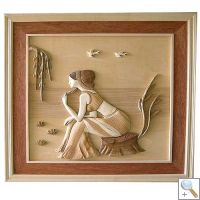 Lady Dreamer 3D Handcarved Wooden Picture