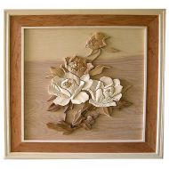 Flower 3D Handcarved Wooden Picture