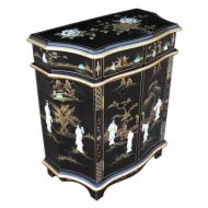 Shaped Lacquer Cabinet w/Mother of Pearl