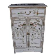 Mother of Pearl White Cabinet w/Drawer 